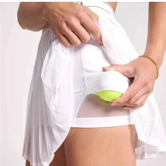 CALIA by Carrie Underwood White Mesh Pleated Tennis or Pickleball Skirt XS - Picture 5 of 8